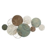25&quot; X 47&quot; Bronze Green and White Metal and Jute Distressed Wall Decor - $160.49