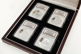 2008 Beijing Olympiade 4 Münze Silber Set Serie II 2 NGC PF70 W / Etui - $10,758.90 MXN