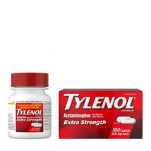 Tylenol Extra Strength Caplets with 500 mg Acetaminophen, 100 Ct Exp 2025 - £11.86 GBP