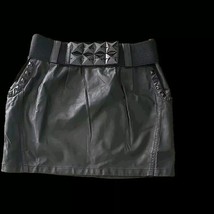 Mischa Barton ~ Black Studded w/Belt ~ BLONDI Skirt ~ Size SMALL ~ Faux ... - $35.00