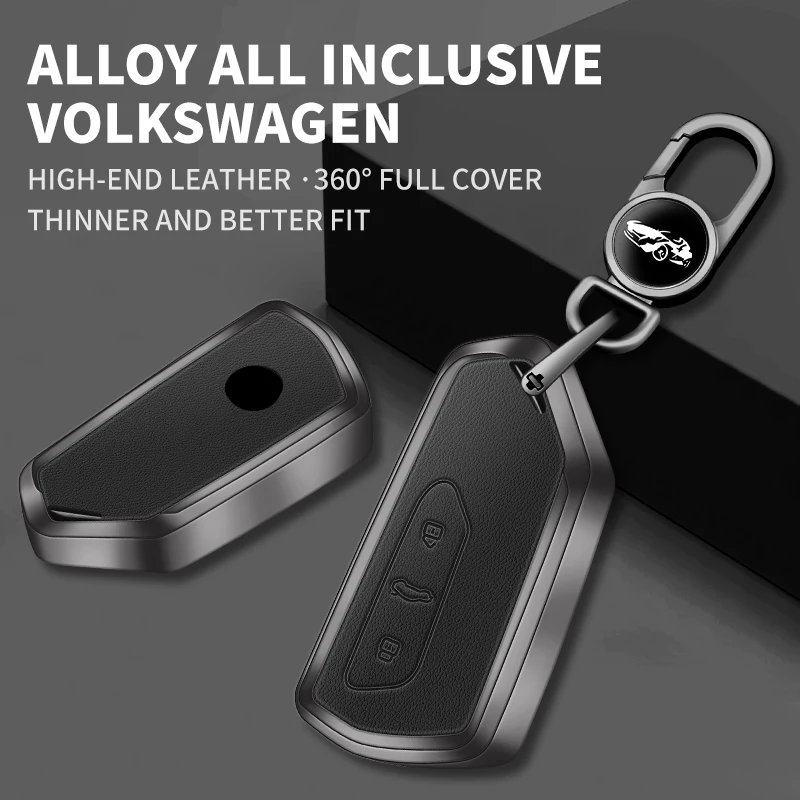 W leathe car key case cover shell protector for vw volkswagen golf 8 2020 skoda octavia thumb200