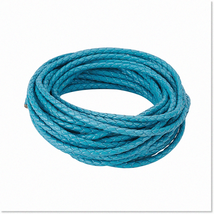 Teal 5.5 Yard Braided Leather Cord - 3mm Wide Round Strap for Bracelet &amp; Necklac - $48.50