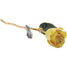 24k Gold Dipped Yellow Lacquer Real Rose Valentine&#39;s Day Holiday Gift - £76.66 GBP