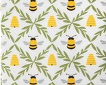 EcoVinyl Flannel Back Fitted Tablecloth,52&quot;x72&quot;Oblong, HONEY BEES, Marke... - £12.62 GBP