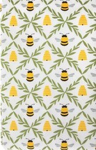 EcoVinyl Flannel Back Fitted Tablecloth,52&quot;x72&quot;Oblong, HONEY BEES, Marke... - £12.60 GBP