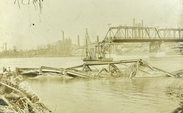 Bridge Collapse Rebuild Unknown Location Unposted Disaster Antique Postcard - $6.93