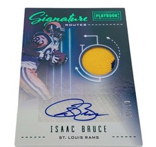 Isaac Bruce Auto Patch /10 Panini Playbook Rams HOF autograph Jersey game used - £73.80 GBP