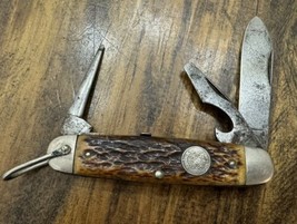 Vintage Boy Scouts Pocket Knife Remington Jackknife Bone Handle Early USA - $98.99