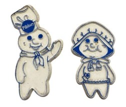 Pillsbury Dougboy Refrigerator Magnets Set of 2 Not Perfect HTF Rare VTG - £9.91 GBP