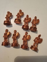 Replacement Chess Pieces Manopoulos Greek Roman Copper Tone 8 Pawns Mini Fig - £19.22 GBP