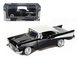 1957 Chevrolet Bel Air Black with White Top 1/24 Diecast Model Car by Motormax - $42.27