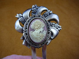 (chs22-5) Girl daughter young lady flowers CAMEO hairpin stick hair pin - €18,48 EUR