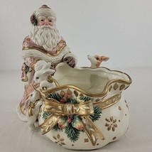 Snowy Woods Fitz and Floyd Classics Candy Dish Santa Claus Father XMAS Box Vtg - £99.91 GBP