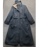 Fleet Street Trench Coat Womens Petite 10 Multi Lined Faux Suede Hooded ... - $50.65 CAD