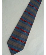 Life In The Fast Lane 100% Cotton Blue w Red Cars Mens Necktie Tie Roost... - £15.68 GBP