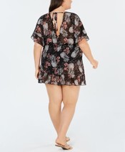 Miken Juniors Plus Size Ruffled Floral Print Dress Swim Cover Up Multi Color 1X - £28.56 GBP