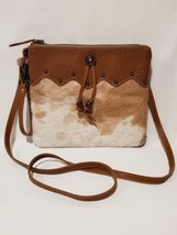 Myra Bag Cow Leather and Hair Small Cross Body Wristlet With Detachable ... - $49.49