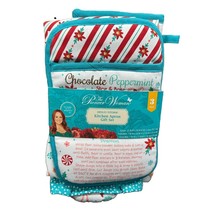 Pioneer Woman 3 Piece Kitchen Apron Gift Set With Recipe On Pot Holder Christmas - £17.09 GBP