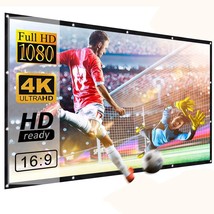 DBPOWER FAMILY Projector Screen 100 inch, 16:9 HD 3D Foldable Anti-Crease Portab - £24.62 GBP