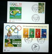 1972 7x Munich Olympics Games FDC Sheets &amp; Stamps German Post - £15.94 GBP
