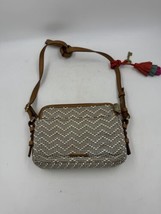 Fossil Textured Boho Adjustable Strap 2 Zip Compartment Small Purse Cross Body - £13.35 GBP