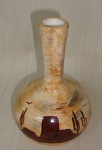 Thora Pottery Southwestern Art Bud Vase Mesa Cactus Artist Signed Numbered 5.5” - $19.79