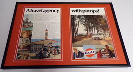 1968 Gulf Oil Gasoline Framed ORIGINAL Vintage 12x18 Advertising Display  - £54.52 GBP