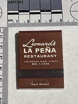 Vintage Wooden Matches Top Close Matchbook Cover Leonard’s La Peña Miami FL - $24.75