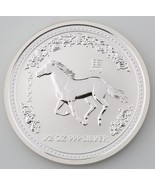 2002 Lunaire Année De Le Cheval Australien 1/2 .5 Demi Once 999 Argent B... - $2,051.43 MXN