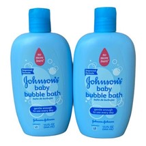 2 Johnson&#39;s Baby Bubble Bath &amp; Wash 15 oz Blue Bottles FREE SHIP Discontinued - £27.09 GBP