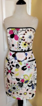 LAUNDRY by SHELLI SEGAL Multi-Color Mod Floral Stretch Cotton Strapless ... - $14.60