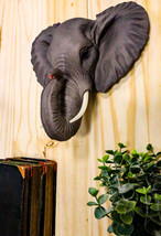 Ebros Safari African Bush Elephant Wall Bust Sculpture 9&quot; H Noble Elephant - £22.79 GBP