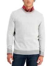 Club Room Men&#39;s Elevated Cotton Marl Sweater in Light Grey-Size Small - £17.83 GBP