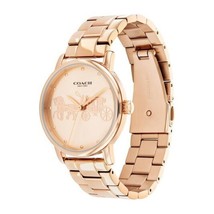 COACH 14503740 ROSE GOLD TONE STAINLESS STEEL BAND WOMEN&#39;S WATCH - £117.64 GBP