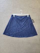 Eddie Bauer Kacey Pull On Skirt Womens XL Cobalt Blue Faux Wrap Stretch NEW - £19.28 GBP