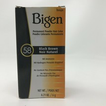 Bigen Permanent Powder Hair Color 58 Black Brown - £7.79 GBP