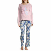 Disney Frozen Women&#39;s 2 Piece Pajama Pants &amp; Long Sleeve Top SMALL Pink Blue New - £28.02 GBP