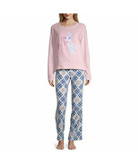 Disney Frozen Women&#39;s 2 Piece Pajama Pants &amp; Long Sleeve Top SMALL Pink ... - £28.37 GBP