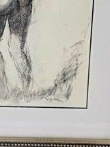 VEL MILLER Framed Original Charcoal Sketching Drawing Nude Woman Lithogr... - $197.95