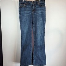 Dkny Womens Blue Jeans Flare Leg Size 10 Regular Dark Wash Embroidered P... - $17.81