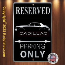 CADILLAC SEVILLE  Parking 8&quot;x12&quot; Brushed Aluminum and translucent Black sign - £15.36 GBP