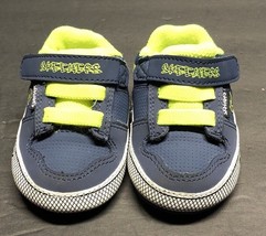 SKECHERS Boy Crib Sneakers - Navy/Lime - Size:2 - Soft Sole - EUC - £15.72 GBP