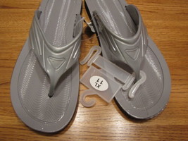 Men&#39;s L 10 LG grey thongs flip flops sandals Empire NEW gray NWT large - £4.06 GBP