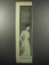 1955 Tootal Linen Young Traditions Coat Dress Ad - The most luxurious linen - £14.46 GBP