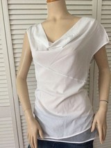 NEW Cynthia Rowley Draped Neck, White/Sleeveless Mesh Inset (Size M) - £19.94 GBP