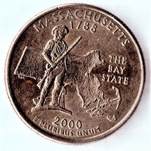 2000 P Massachusetts State Washington Quarter - Uncirculated Near Brillant - £4.71 GBP