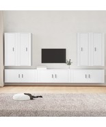 7 Piece TV Cabinet Set White Engineered Wood - £231.41 GBP