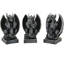 Medieval Dragons See No Evil, Speak No Evil, Hear No Evil Guardian Figur... - $27.98