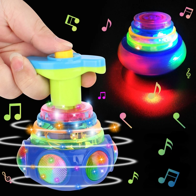 Bagged Round Luminous Toy Light Music Rotating Gyro Fidget Spinner Spinn... - £8.00 GBP+