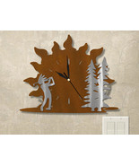 15in W Golf Theme Sunrise Wall Clock - Kokopelli Tree Line Golfer - $104.00